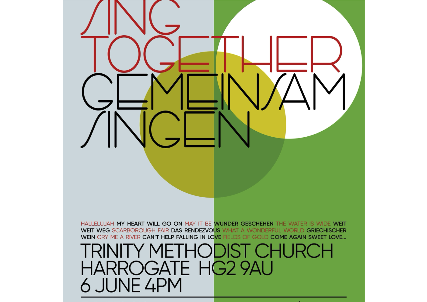 Plakat des Konzerts am 6. Juni 2026 in Harrogate, UK